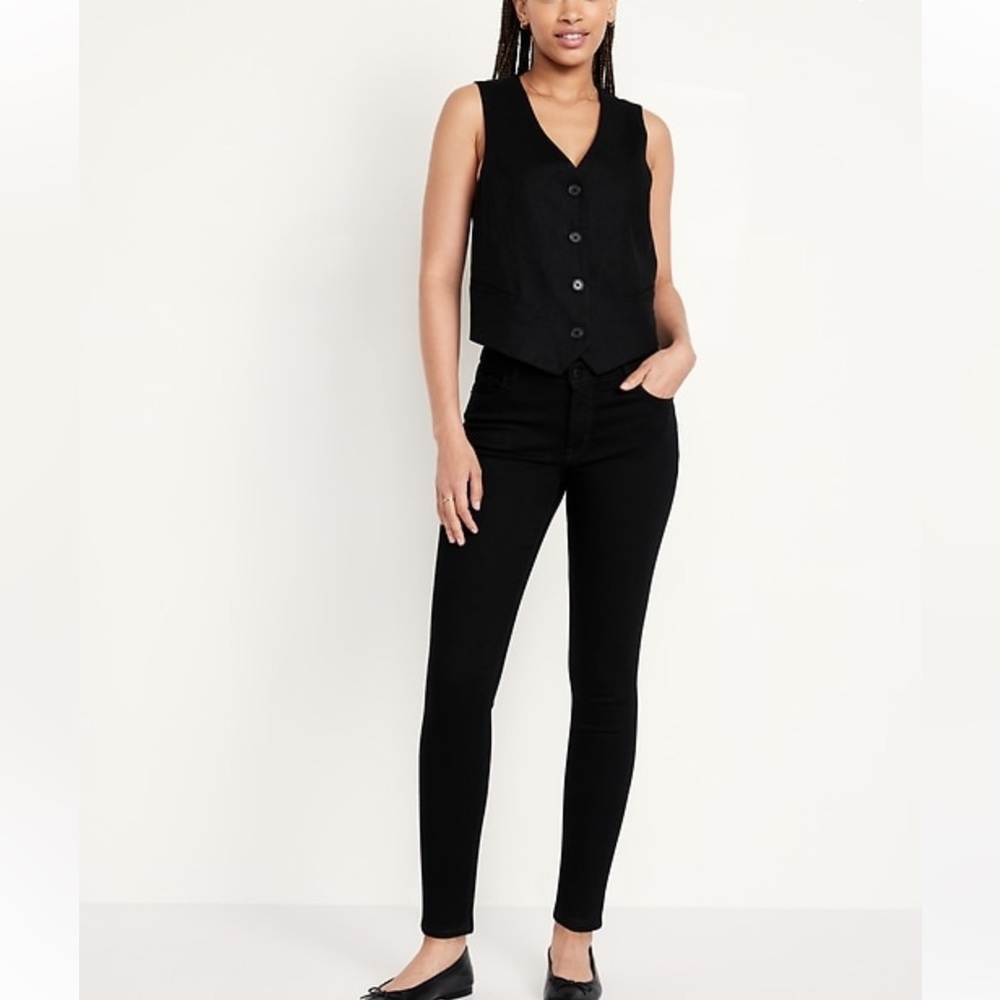 Old Navy NWOT❗️Super Skinny True Black 14 SHORT Ankle Jeans